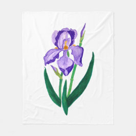 Paars Iris Fleece Blanket