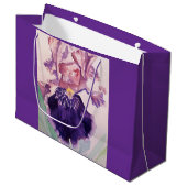 Paars Iris Floral Birthday Cake Favor Box Groot Cadeauzakje (Voorkant Gekanteld)