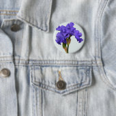  Paars Iris Floral Foto Ronde Button 5,7 Cm (In situ)