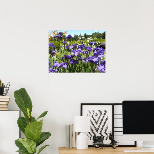 Paars Iris Garden Poster (Thuiskantoor)