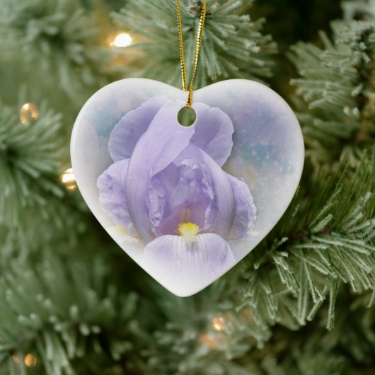 Paars Iris Heart Ornament (Boom)