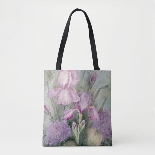 Paars Iris Waterverf Tas (Voorkant)