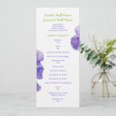 Paars Iris Wedding Programme Programma (Staand voorkant)