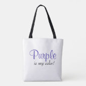 Paars is mijn kleurencitaat draagtas (Achterkant)
