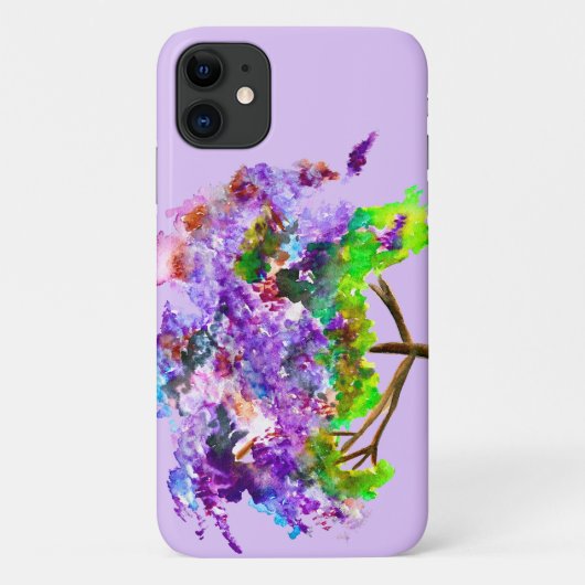 Paars jacaranda waterverf mooie kunst Case-Mate iPhone case (Achterkant)