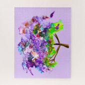 Paars jacaranda waterverf mooie kunst legpuzzel (Verticaal)