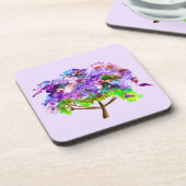 Paars Jacaranda waterverf prima kunst Bier Onderzetter (Linkerzijde)