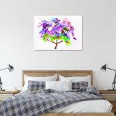 Paars Jacaranda waterverf prima kunst Canvas Afdruk (Insitu (Slaapkamer))