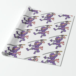 Paars Jumping Ninja Cadeaupapier