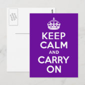 Paars kalm houden en doorgaan briefkaart (Voorkant / Achterkant)