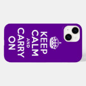Paars kalm houden en doorgaan Case-Mate iPhone case (Achterkant (horizontaal))