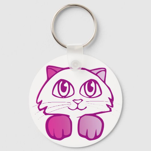 Paars Kat Sleutelhanger (Voorkant)