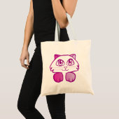 Paars Kat Tote Bag (Voorkant (product))
