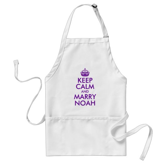 Paars Keep Calm en Marry Noah Standaard Schort (Voorkant)