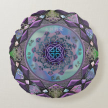 Paars Keltisch Mystical Mandala Round Sierkussen
