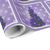  Paars kerstboompapier Cadeaupapier (Rol Hoek)
