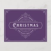 Paars  kerstBriefkaart Briefkaart (Voorkant)