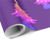 Paars kerstpapier met boom cadeaupapier (Rol Hoek)