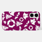 Paars kerstpatroon Case-Mate iPhone case (Achterkant (horizontaal))
