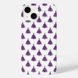 Paars kerstpatroon Case-Mate iPhone 14 hoesje