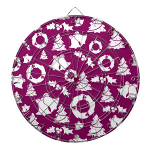 Paars kerstpatroon dartbord