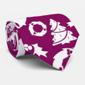 Paars kerstpatroon stropdas (Opgerold)