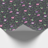 Paars kerstsierpatroon cadeaupapier (Hoek)