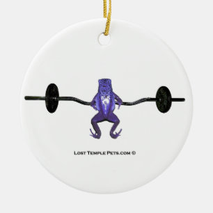 Paars kikkervisgewicht keramisch ornament