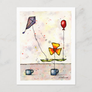 Paars Kite Flower Briefkaart