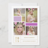 Paars kleurenblok | Uitnodiging tot Afstuderen (Voorkant)