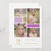 Paars kleurenblok | Uitnodiging tot Afstuderen (Voorkant / Achterkant)