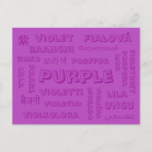 Paars - Kleurtalen op Briefkaarten