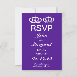 Paars Koninklijk Koppel RSVP Kaart