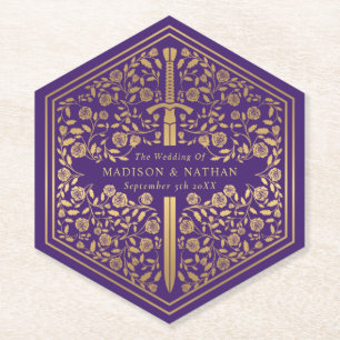 Paars koninklijk Onderzetter van het van het swor