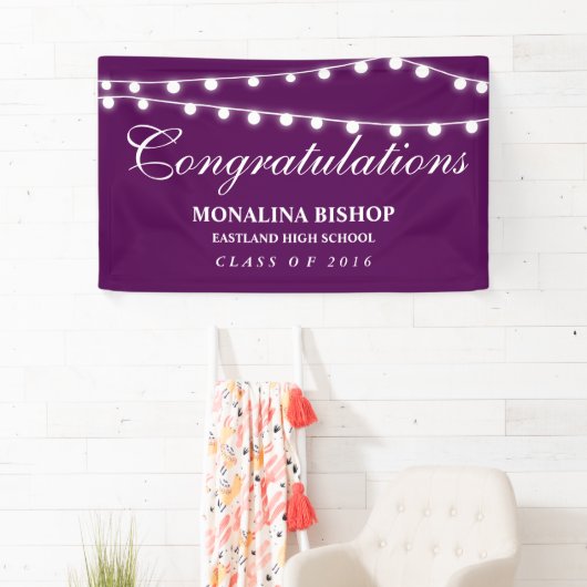 Paars | Koord van hooglichten Afstuderen Spandoek (Insitu)