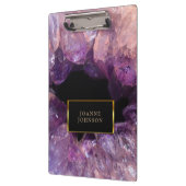 Paars kristal gemstone gepersonaliseerd klembord (Links)