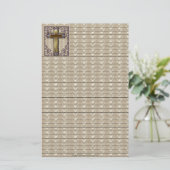 Paars kruisgelijnd Briefpapier (Staand voorkant)