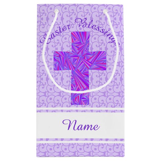Paars kruissymbool Christelijk symbool Pasen Pasen Klein Cadeauzakje (Achterkant)