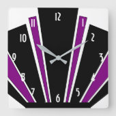 Paars kunstdecodesign vierkante klok (Voorkant)