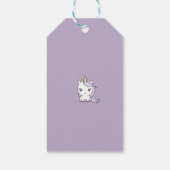 Paars Label met een Cute Unicorn Cadeaulabel (Achterkant)
