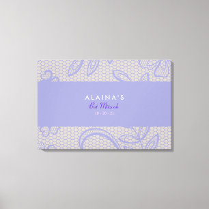  PAARS LACE Bat Mitzvah Sign-In Board Canvas Afdruk