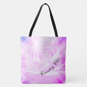 Paars landskieontwerp tote bag