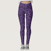 Paars laopardpringspatroon leggings (Voorkant)