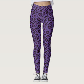 Paars laopardpringspatroon leggings