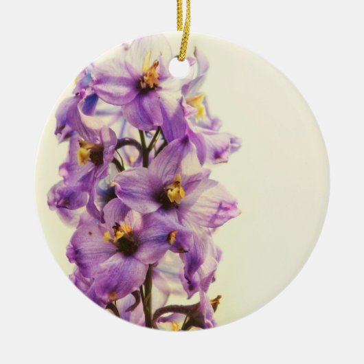 Paars Larkspur Delphinium Keramisch Ornament (Voorkant)