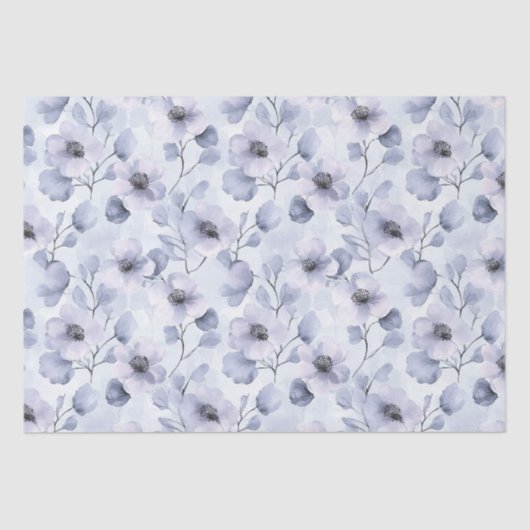 Paars Lavendel Bloemig Bruidsfeest Tissuepapier (Voorkant)