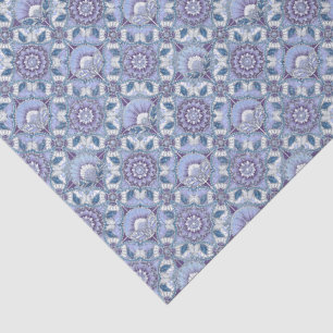 Paars, Lavendel, Sering, Blauw & Wit Art Deco Tissuepapier