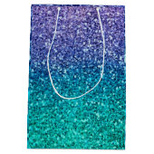 Paars Lavendel & Turquoise Groen Glitter Feest Medium Cadeauzakje (Achterkant)