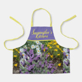 Paars Lavender Daisy Flowers Floral Mums Kitchen Schort (Voorkant)