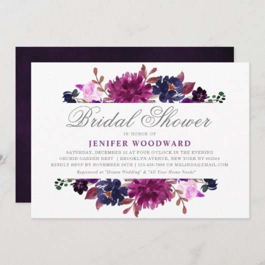 Paars Lavender Floral Boho Vrijgezellenfeest Kaart (Voorkant / Achterkant)